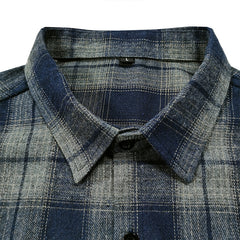 Men's Loose Flannel Long Sleeve Plaid Shirt