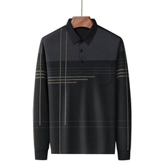 Men's Jacquard Striped Fashion Loose POLO