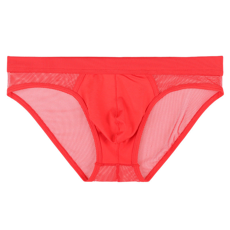 Mesh Fully Transparent Breathable Solid Color Briefs