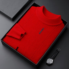 Men's Wool Half Turtleneck Stretch Thermal Sweater