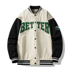 Men's Spring Baseball Uniform Loose Bomber Jacket