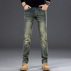Vintage stretch straight-leg jeans