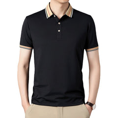 New loose solid color polo shirt