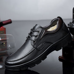Men's Fleece Warm Leather Shoes