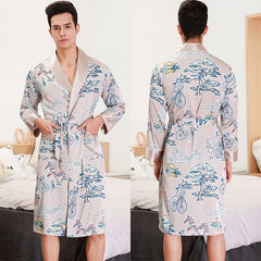 Men's Long Sleeve Nightgown Pajamas