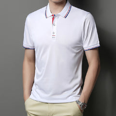 Men's lapel casual embroidered polo shirt