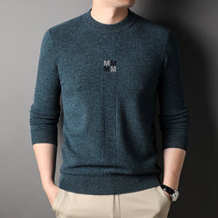 Men's Pure Wool Crew Neck Comfortable Warm Sweater