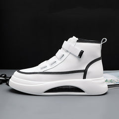 Men's High Top Comfortable Velcro White Shoes