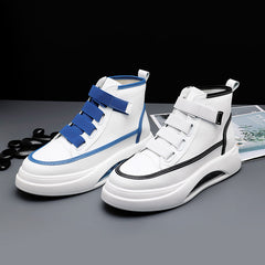 Men's High Top Comfortable Velcro White Shoes