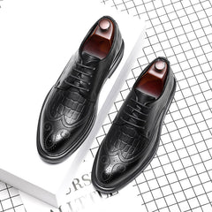 Men's Carved Leather Business Casual Leather Shoes