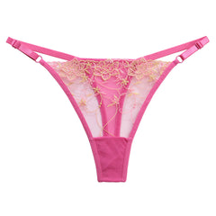 Sexy Embroidered Hollow Mesh Thong