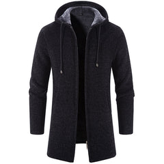 Men's Solid Color All-match Fleece Knitted Jacket