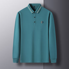 2023 New Casual Long-sleeved Lapel Polo Shirt