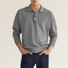 Men's Casual V-neck Button Polo Shirt