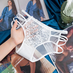 Sexy Hollow Lace Low Waist Mesh Briefs