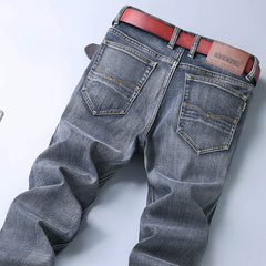 Straight-leg casual stretch-denim jeans