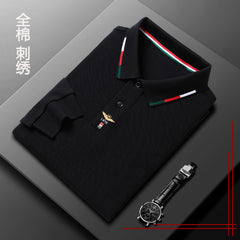 Men's Cotton Breathable Embroidered Business POLO Shirt