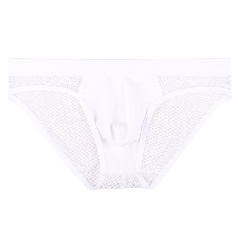 Mesh Fully Transparent Breathable Solid Color Briefs