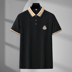 Men's Fashion Lapel Casual Embroidered Polo Shirt