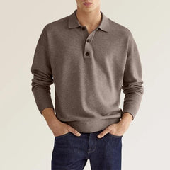 Men's Casual V-neck Button Polo Shirt