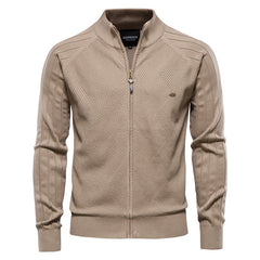 Men's Lapel Jacquard Casual Sweater
