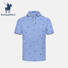 Men's Short-sleeved Cotton Printed Polo Shirt