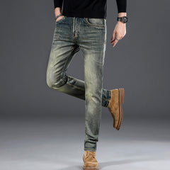 Vintage stretch straight-leg jeans