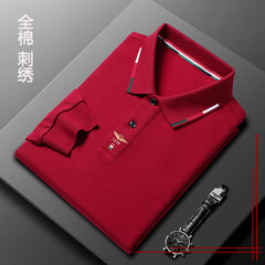 Men's Cotton Breathable Embroidered Business POLO Shirt
