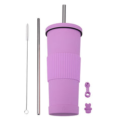 830ml Stainless Steel Straw Cup Large Capacity Simple Car Warm Cup
