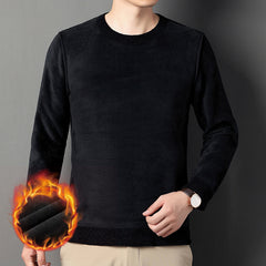Winter Men's Fleece Striped Print Sweater