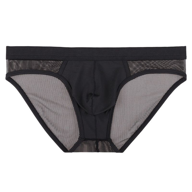 Mesh Fully Transparent Breathable Solid Color Briefs