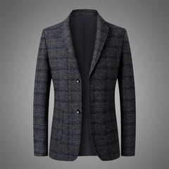 Men's Business Casual Plaid Coat