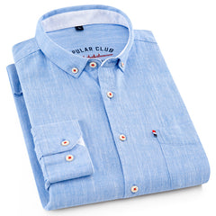 Men's Cotton Linen Embroidered Wrinkle-Resistant Shirt