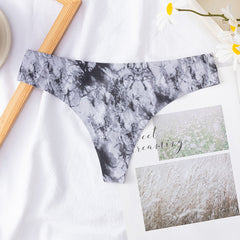Ice Silk Print Low Waist Sexy Thong