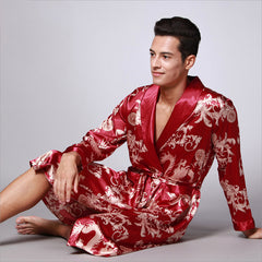 Men's Long Sleeve Nightgown Pajamas