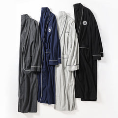New Cotton Plaid Loose Plus Size Bathrobe