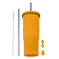 830ml Stainless Steel Straw Cup Large Capacity Simple Car Warm Cup