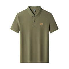 Men's Simple Loose Lapel Cotton Polo Shirt