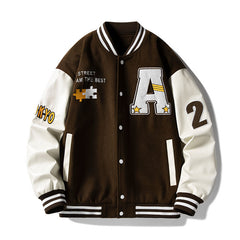 Men's Spring Baseball Uniform Loose Bomber Jacket