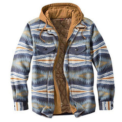 Padded Plaid Printed Hooded Jacket