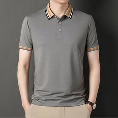 New loose solid color polo shirt