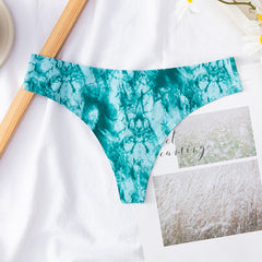 Ice Silk Print Low Waist Sexy Thong