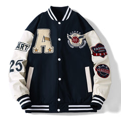 Men's Spring Baseball Uniform Loose Bomber Jacket