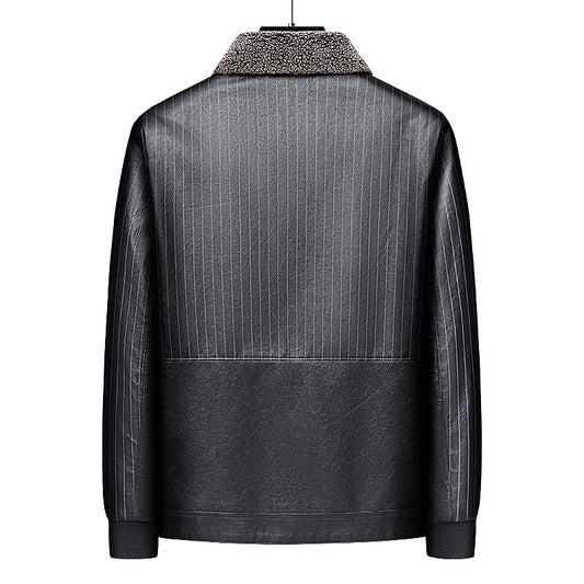 Men's Winter Casual Thickened Warm Leather Jacket