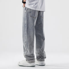 New Men's Cotton Straight Jeans