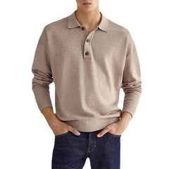 Men's Casual V-neck Button Polo Shirt
