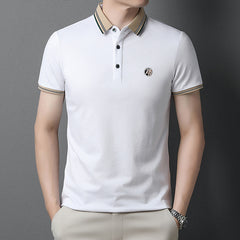 Men's New Lapel Cotton Embroidered Polo Shirt