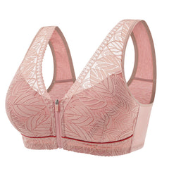 2022 New Front Zipper Lace Large Size Bra