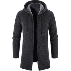 Men's Solid Color All-match Fleece Knitted Jacket