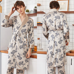 Men's Long Sleeve Nightgown Pajamas